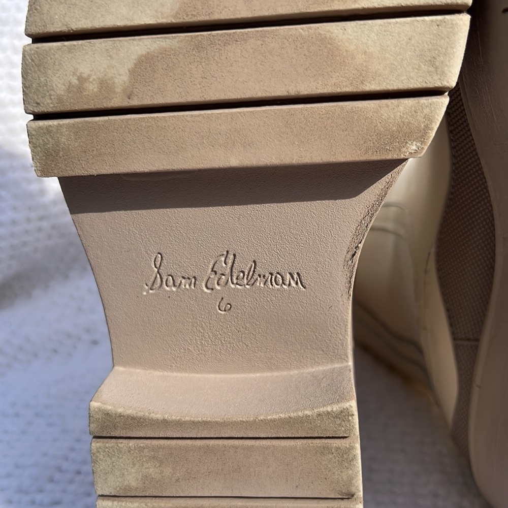 Sam Edelman Women's Ivory Round Toe Pull On Lulia Chelsea Boots Size US 6 - Picture 8 of 9